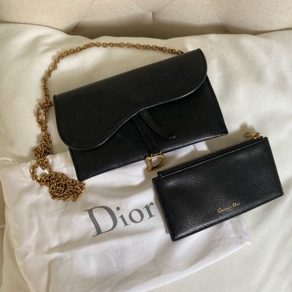 Dior long saddle wallet with chain - Picture 4 of 8